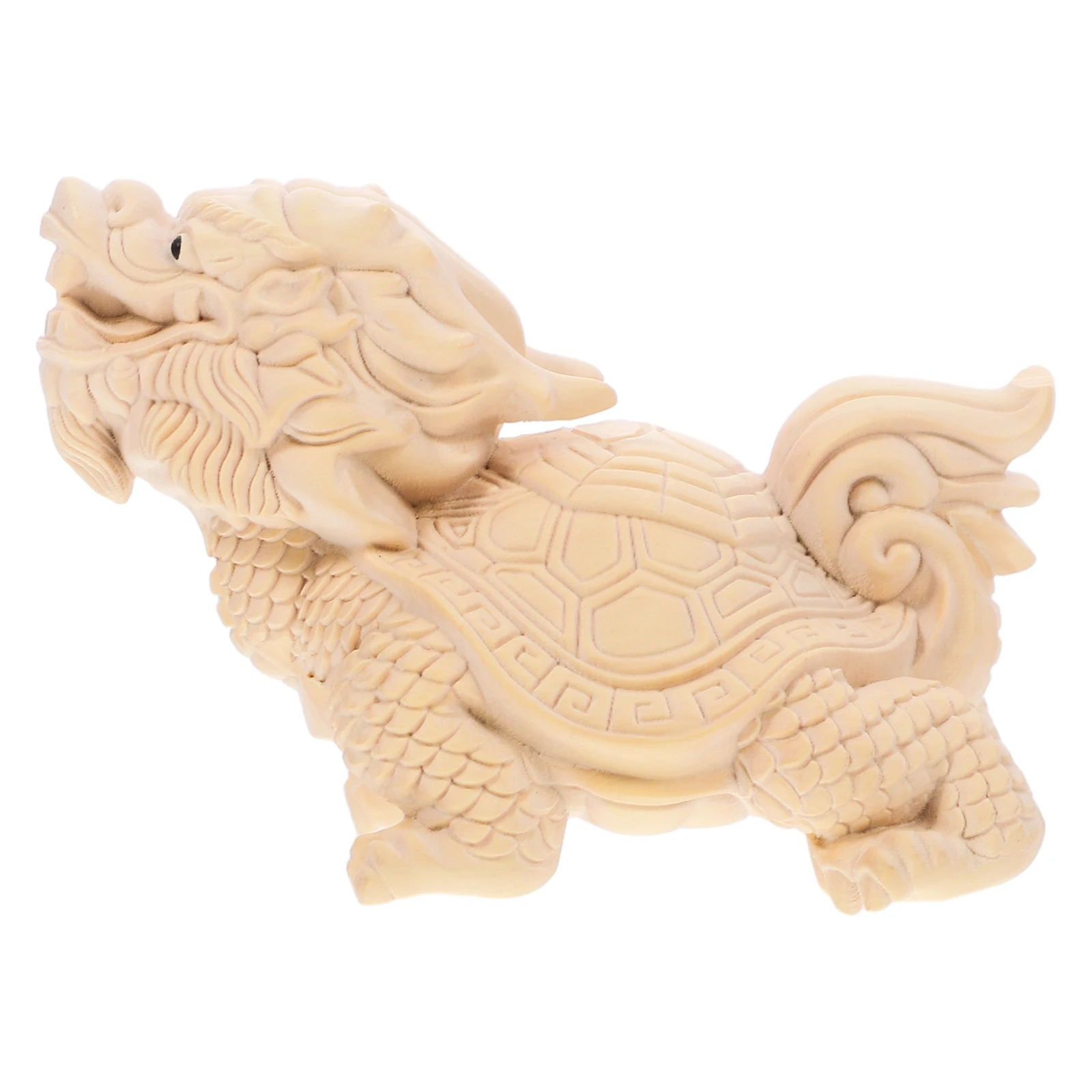 

Chic Small Wooden Dragon Carved Ornament Desktop Home Office Decorative Adornment Handicraft Gift Item Lightweight Woodcraft