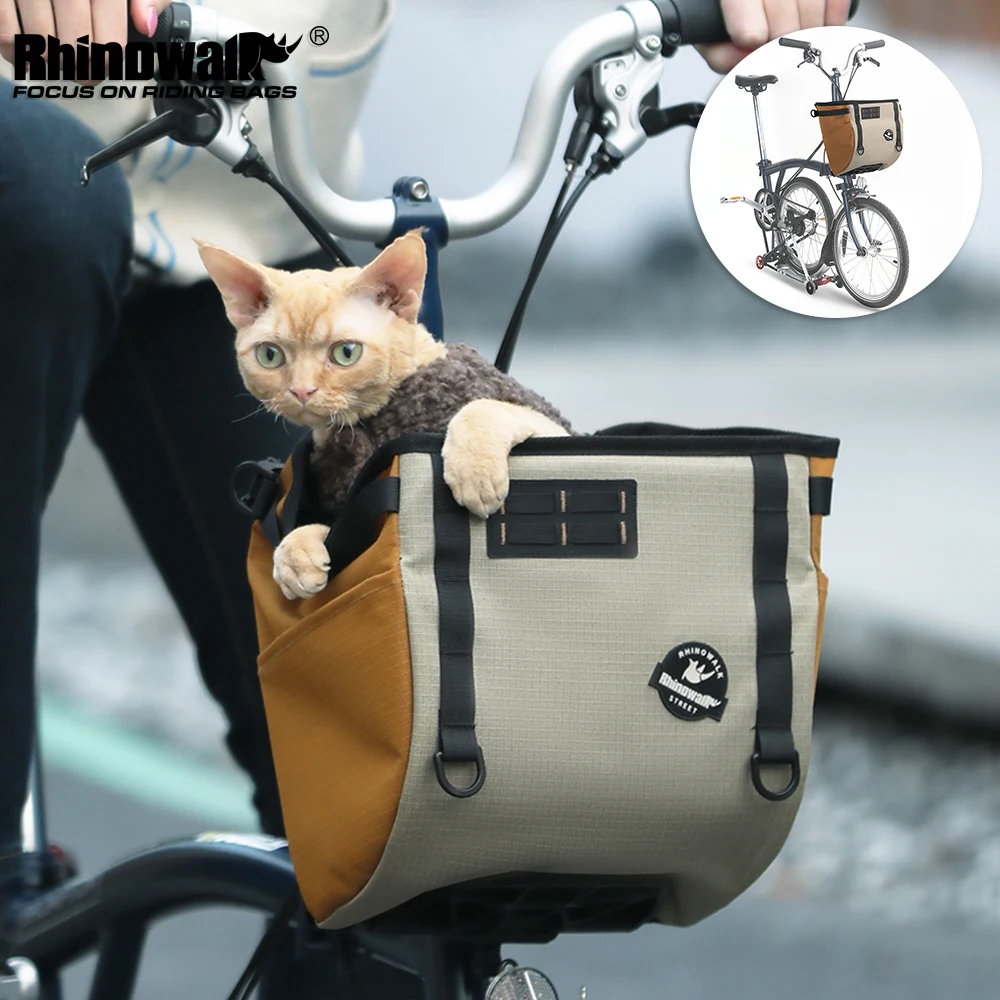 

Складная велосипедная корзина Rhinowalk 17л/24л, сумка на руль, переноска для животных, багажная сумка для путешествий, повседневная сумка для покупок, для Brompton и Dahon