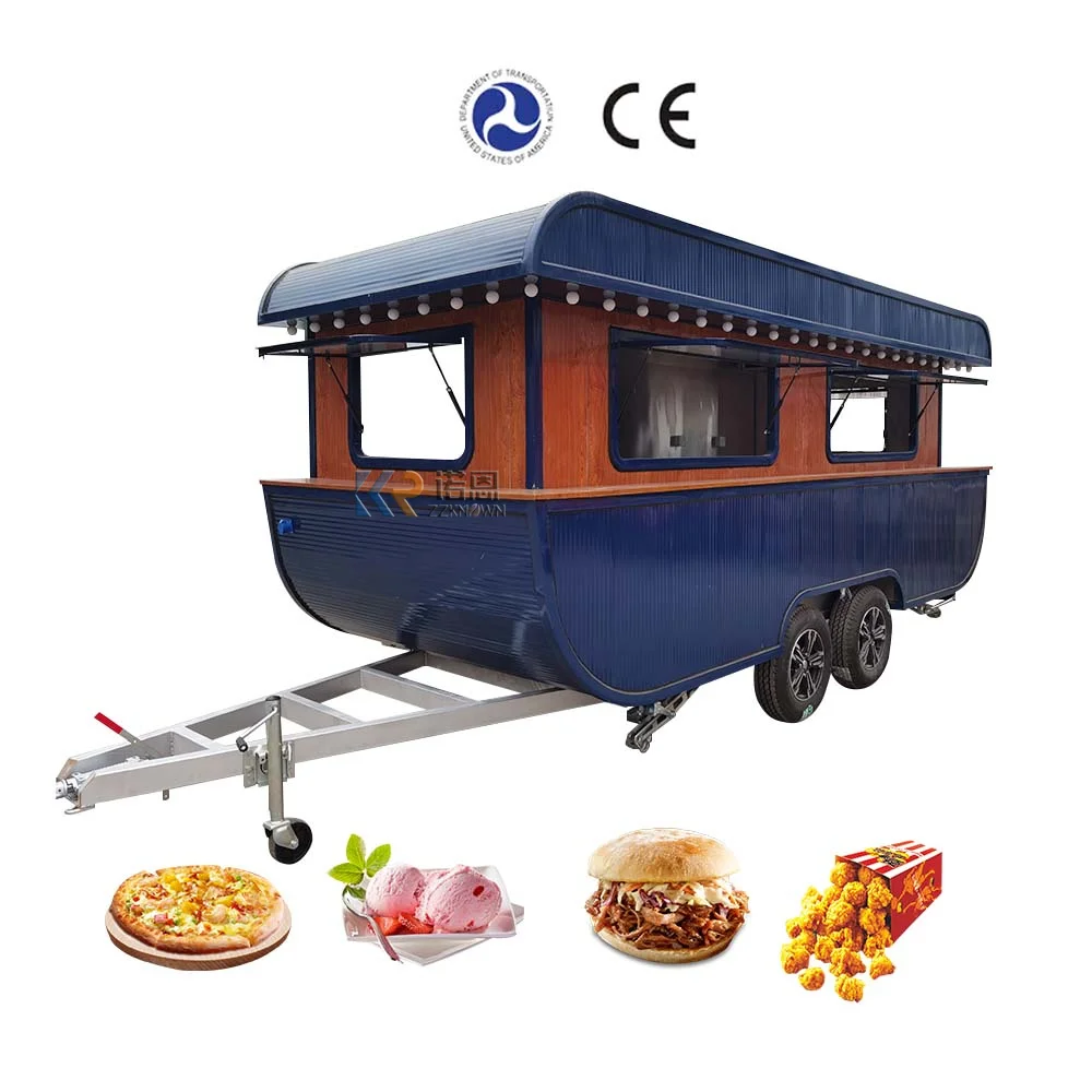 Europe Standard Food Truck Snack Vending Cart for Sale Street Food Cart Mobile Movable Food Kiosk Pizza