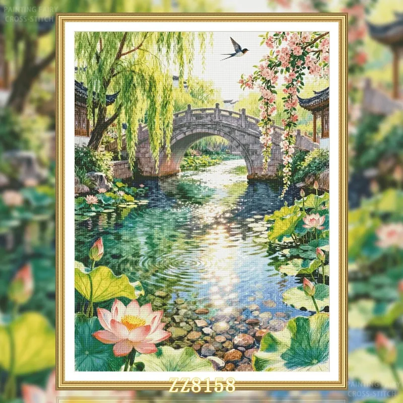 

Набор для вышивания крестиком на холсте ZZ8158- Spring 14CT 16CT 18CT, 141 цветов