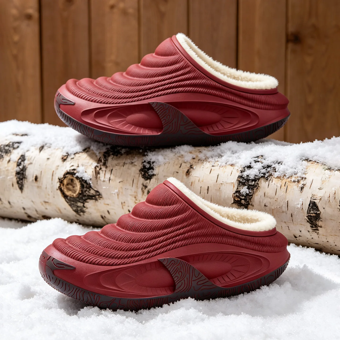 Wasserdichte Winter-Hausschuhe für Damen und Herren, warm, mit Plüschfutter, rutschfest, strapazierfähig, mit dicker Sohle, für den Innen- und Außenbereich. – Detail 8