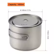 Lixada 900ml Titanium Cup Pot Ultralight Portable Cup Hanging Pot with Lid and Foldable Handle Outdoor Camping Backpacking - AliExpress