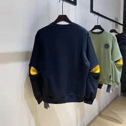 Male Clothes Green Sweatshirt for Men Top Graphic Hip Hop Novelty and Pullover Hoodieless Emo Cotton S High Quality Sweat Shirt