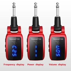 2.4G Wireless Guitar Transmitter Receiver Rechargeable Wireless Guitar System Sound Recording for Electric Guitar Bass Amplifier