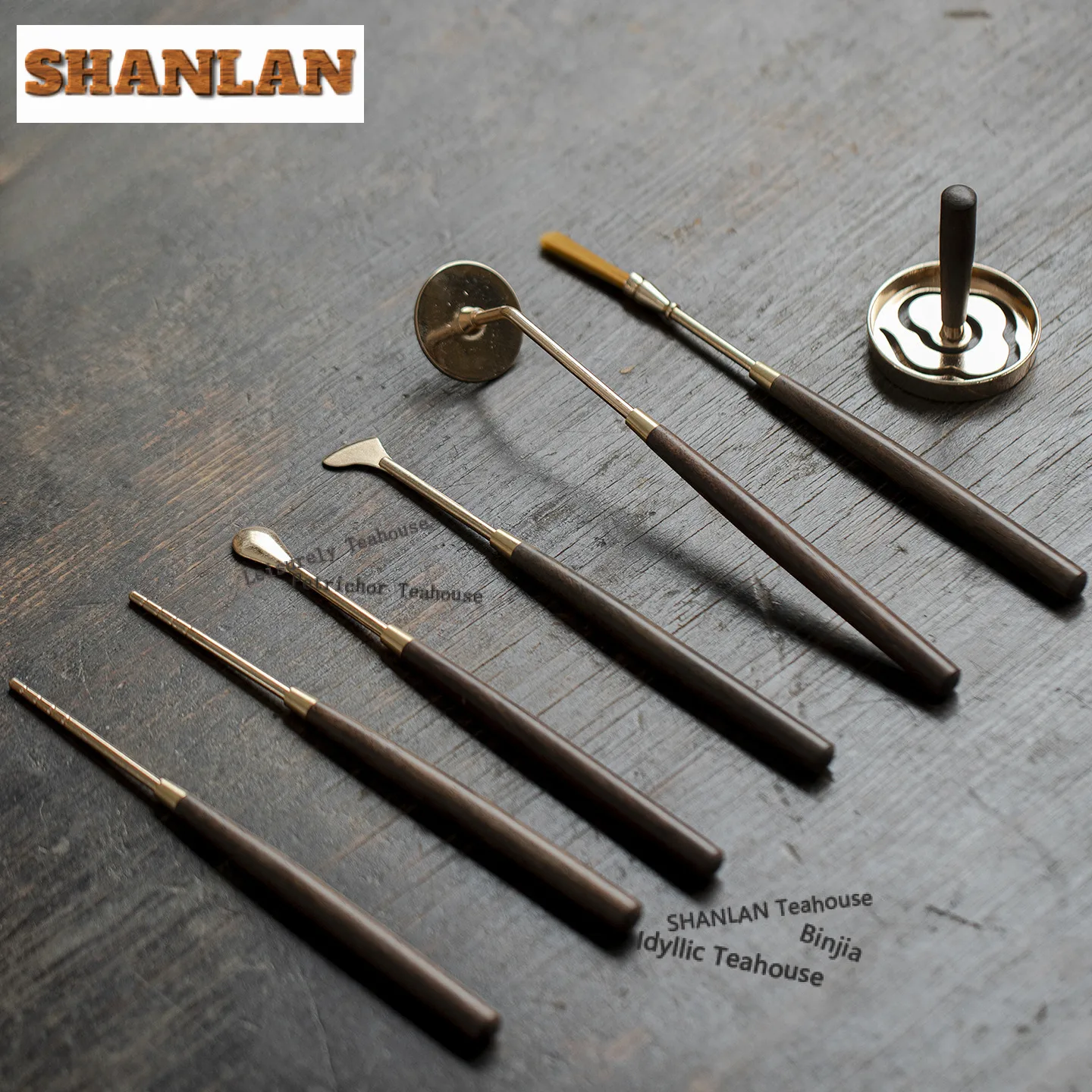 

Чайный набор из черного эбенового дерева «Шесть джентльменов»: традиционные нож и ложка, чайные принадлежности, набор для чаепития, декор для чаепития Дахунпао