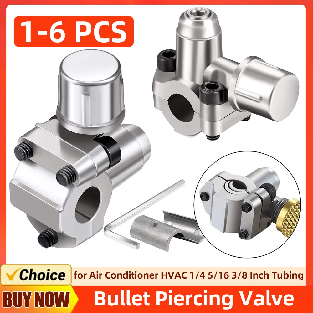 Bullet Piercing Valve with Spanner A/C BPV-31 Piercing Valve Zinc Alloy BPV-31 Piercing Valve Line Tap Valve Kit for HVAC BPV31