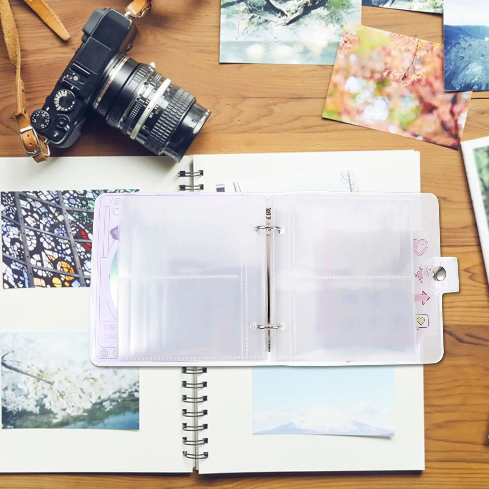 

Small Photo Album Modern Simple Design Exquisite Workmanship DIY Handmade Photo Book for Postcards Souvenirs Photocards Family