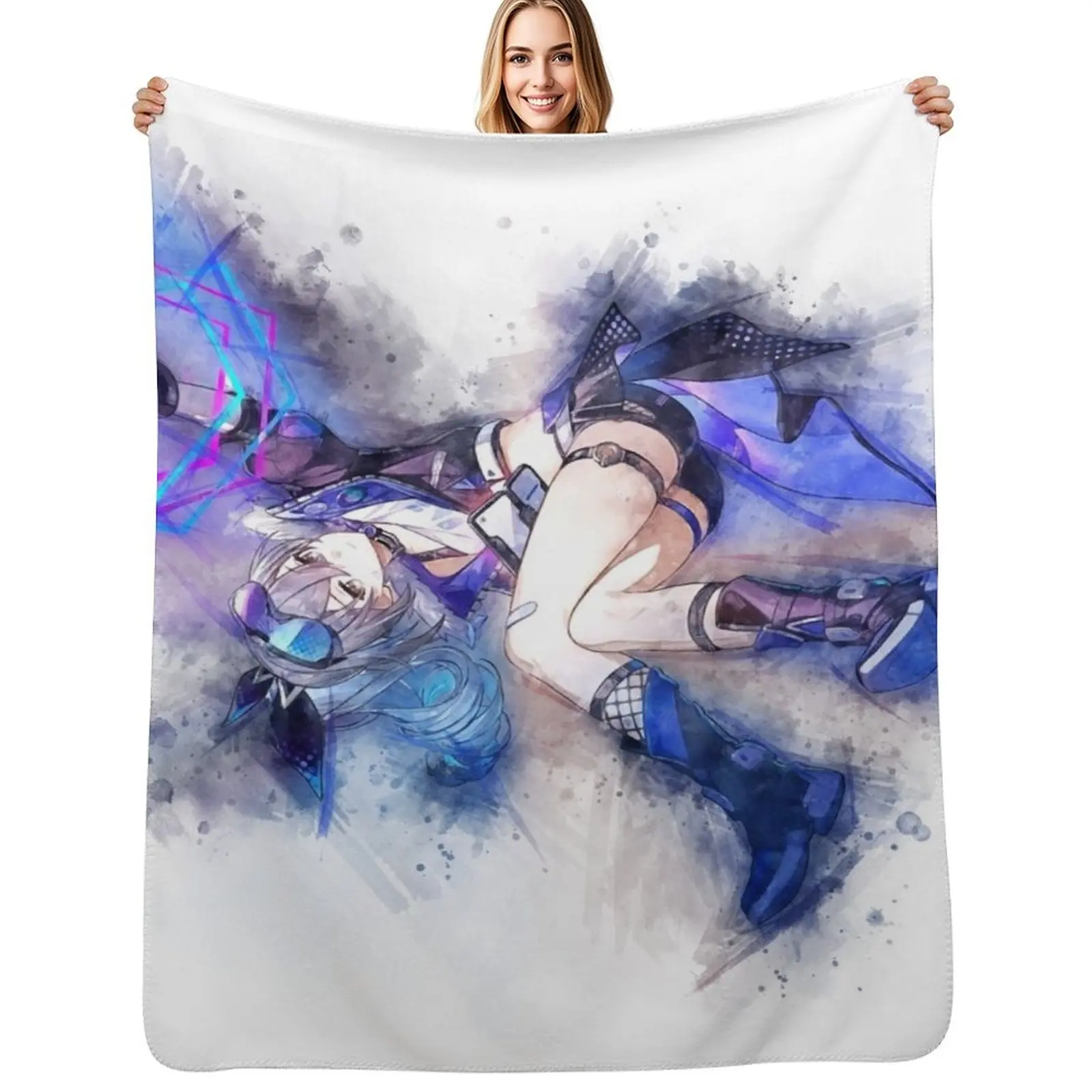 

Silver Wolf - Honkai Star Rail (Watercolor) Throw Blanket Furrys For Decorative Sofa Blankets For Bed Baby Blankets