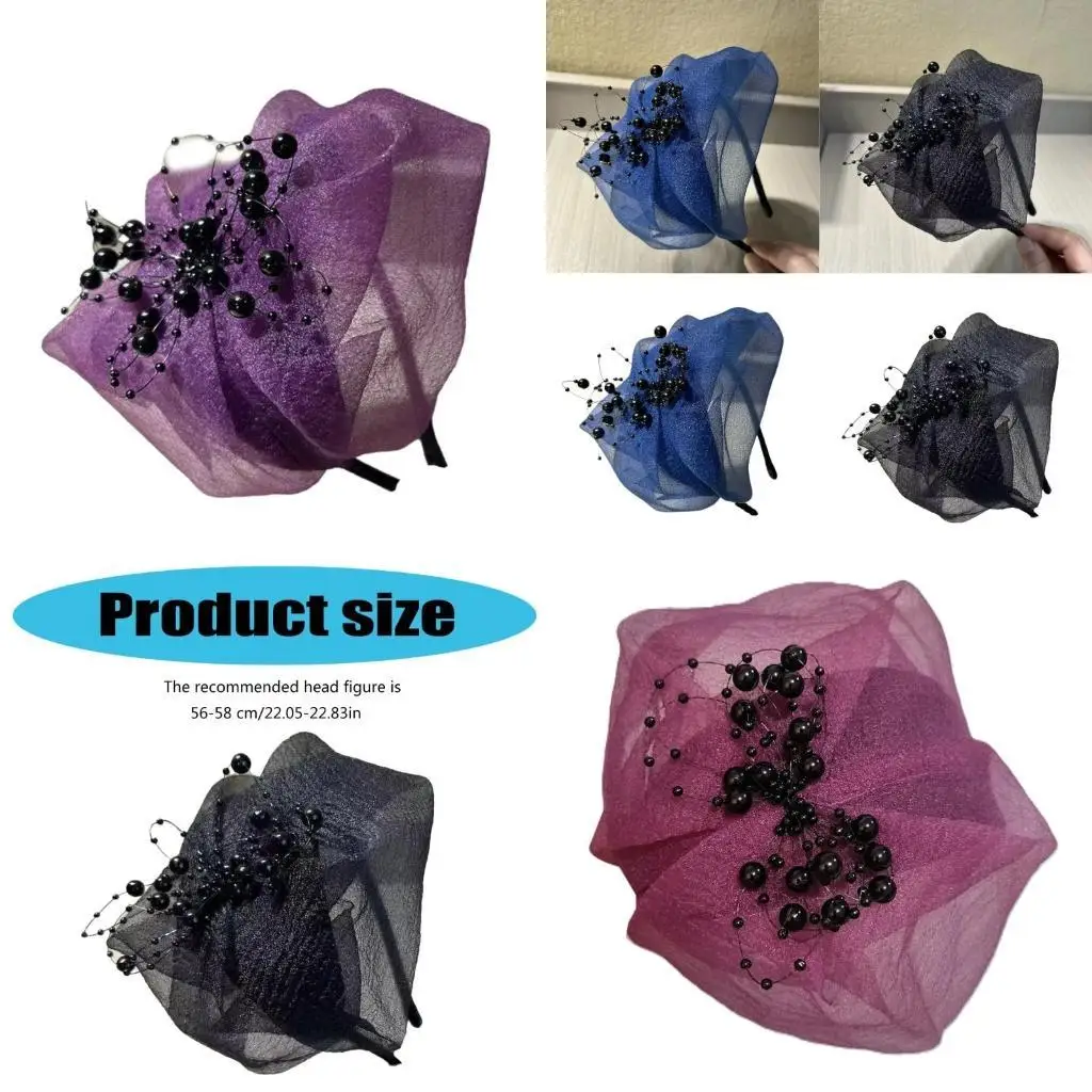 R1WE Ruffle Hairhoop Crepe 1920 Affastore Cappello Puntelli costumi da ballo da festa per feste