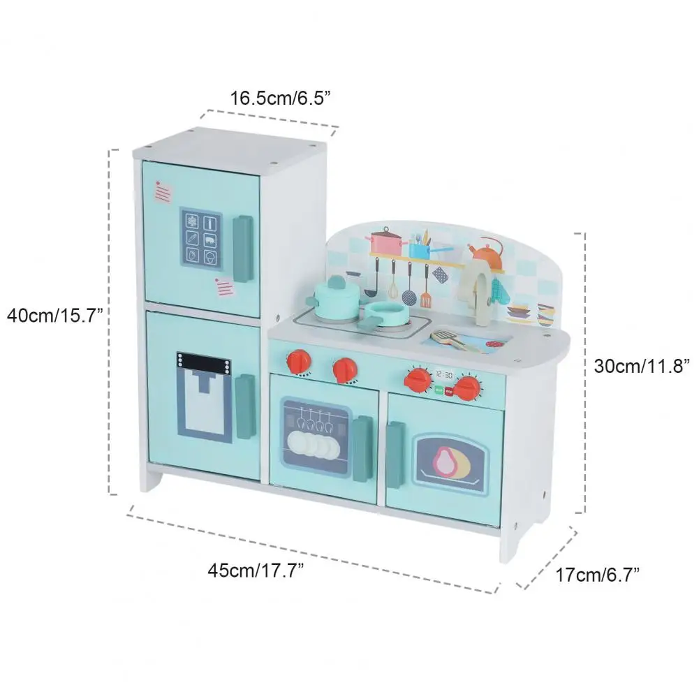 Wooden Kitchen Pretend Play Toy Simulation Wooden Fridge Machine Children Early Learning Hand-eye Coordination Educational Toys