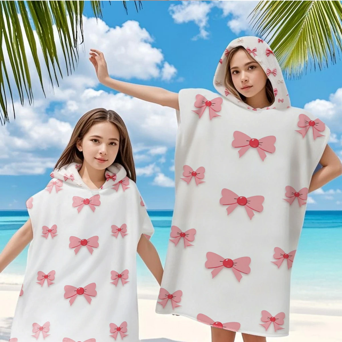 Super Fine Microfiber Hooded Beach Towel That Is Washable, Ultra-Soft, Comfortable, Quick-Drying, And Skin-Friendly. Perfect