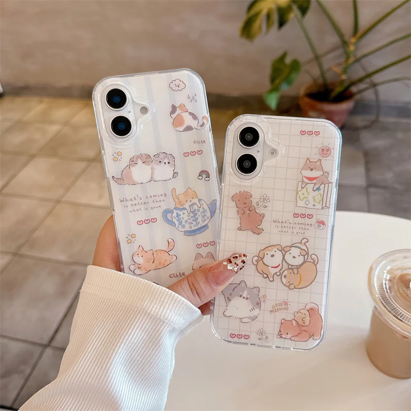 

Cute Cat Phone Case For iPhone 16 15 14 13 Pro Max Soft Silicone For iPhone 16 Pro Max Phone Case