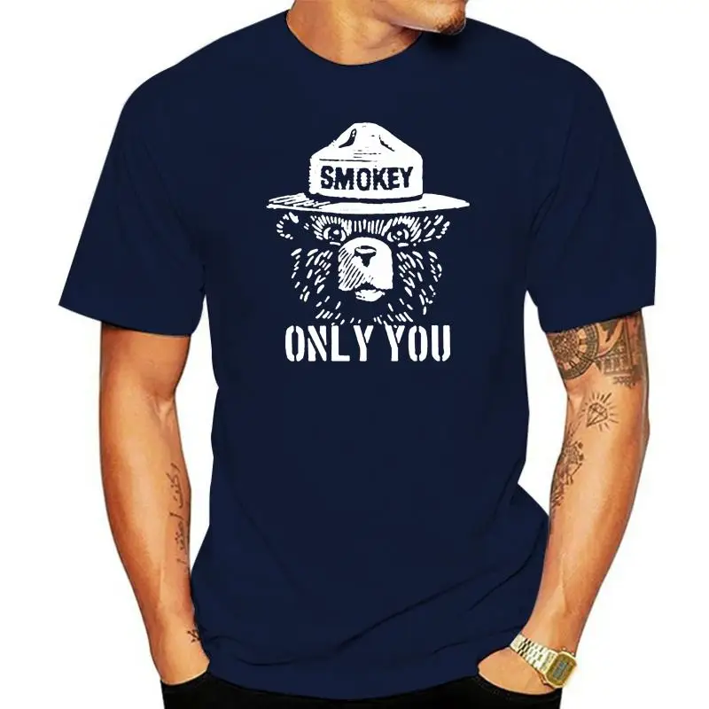 NEW SMOKEY BEAR ONLY YOU PREVENT FOREST FIRES FOREST SERVICE T-SHIRT USA SIZE Cotton Fitness Plus Size Tee Shirt