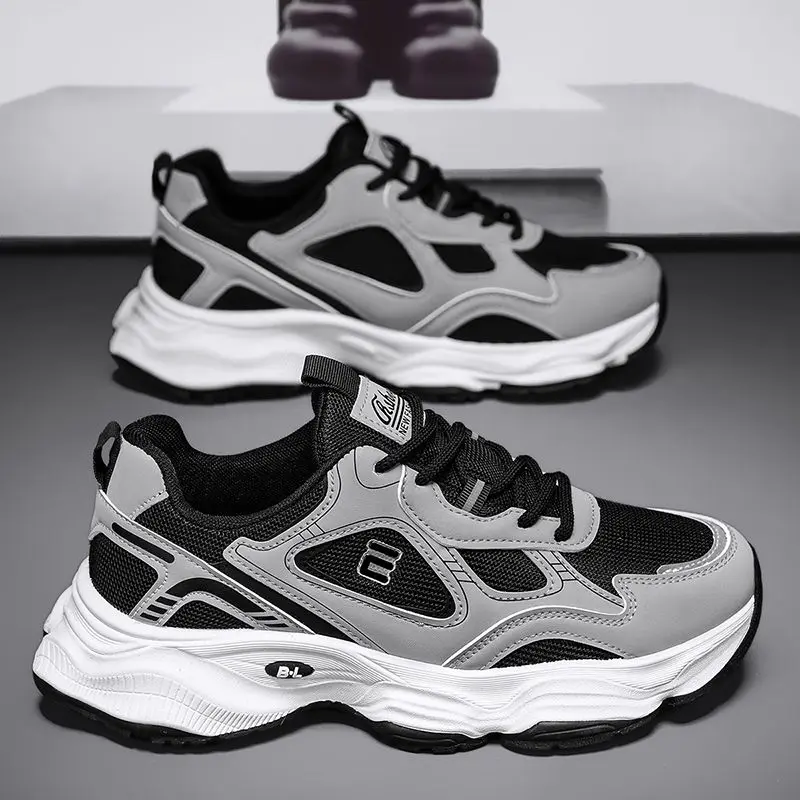 Casual Dad Shoes Men's 2026 Autumn New Style Sports Shoes Trendy All-Match Thick Bottom Anti-Slip Wear-Resistant Mesh Shoes