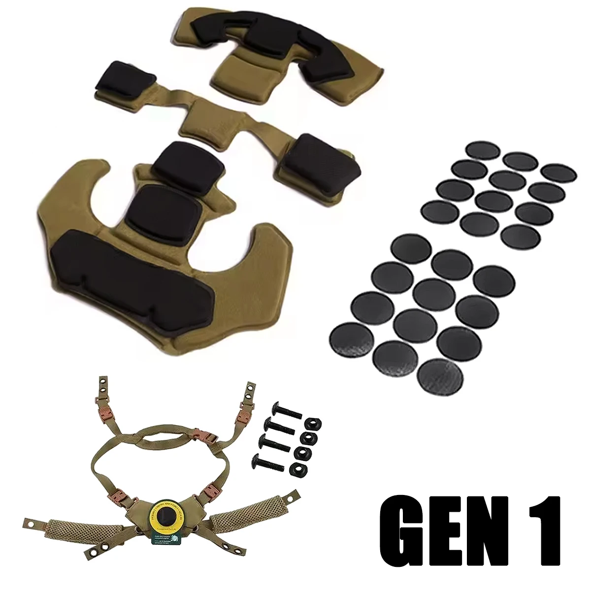 NONE Taktisches Wendy-Helm, verstellbares Aufhängungssystem, schnelles MICH-Helm-Schutzpolster, Gen4 Memory, schwammiges Schaumstoffpolster, Helmzubehör 9