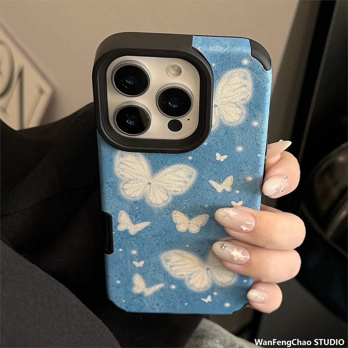 carteira-de-couro-azul-estilo-retro-com-borboleta-para-67-5promax-3-anti-queda-adequada-para-uso-diario-sex-forma