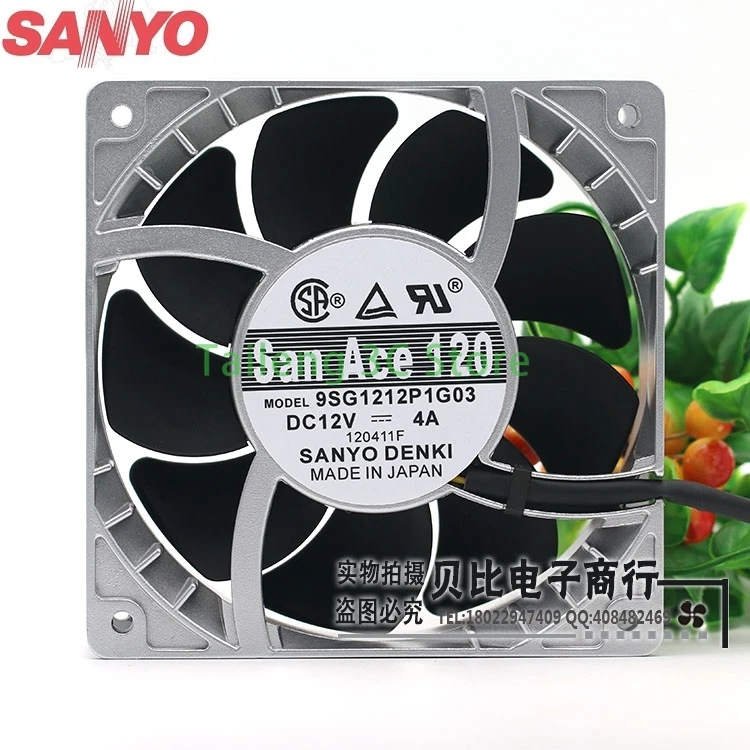 

Для Sanyo 9SG1212P1G06 9SG1212P1G03 12 см высокотемпературный вентилятор скорости вентилятора насилие 12038 12 В 4A мощный 120*120*38 мм