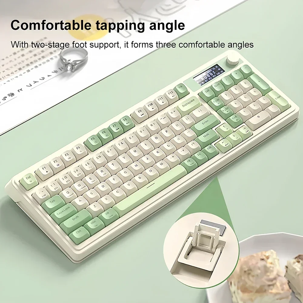 Трехрежимная клавиатура Bluetooth/2,4G/проводная клавиатура с экраном Три Bluetooth-клавиатуры RGB Игровая клавиатура Беспроводная клавиатура 2,4G