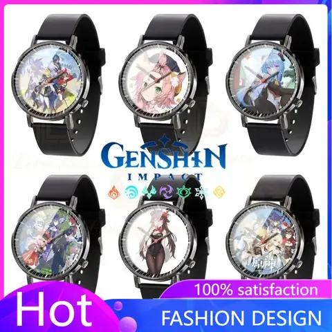 Barbatos Genshin Impact 테마 남성용 시계 Reloj Hombre 석영 손목 시계 학생 Relogio Masculino Ganyu Anime Figures 선물