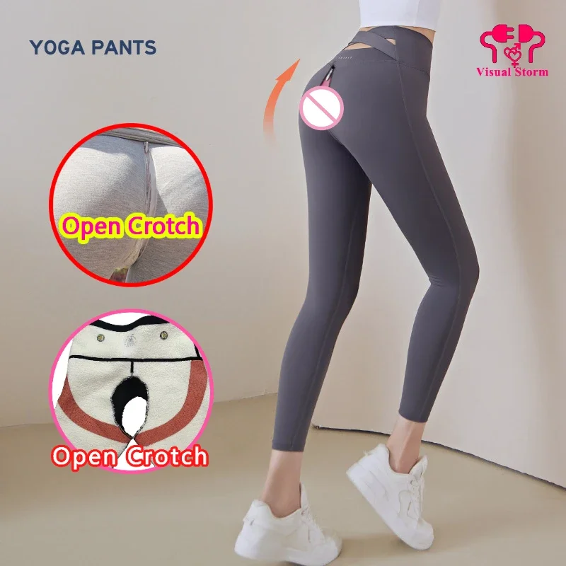 Leggings push-up à entrejambe ouvert pour femmes, taille haute, pantalon chaud sportif, salle de sport, fitness, évider, mode, grill 7.0, sexy, wlwear