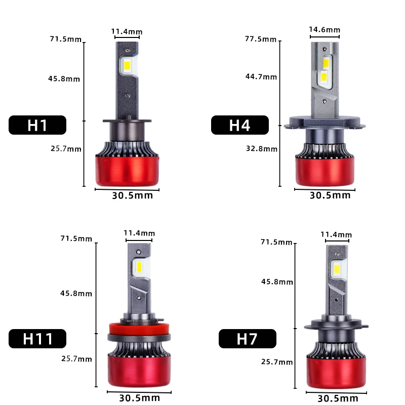 DAWNKNIGHT K3C 4300K H7 H4 H8 H11 3000K Led 자동차 램프 HB3 9005 HB4 9006 9012 Led 헤드라이트 전구 Led 안개등 키트, 2 개