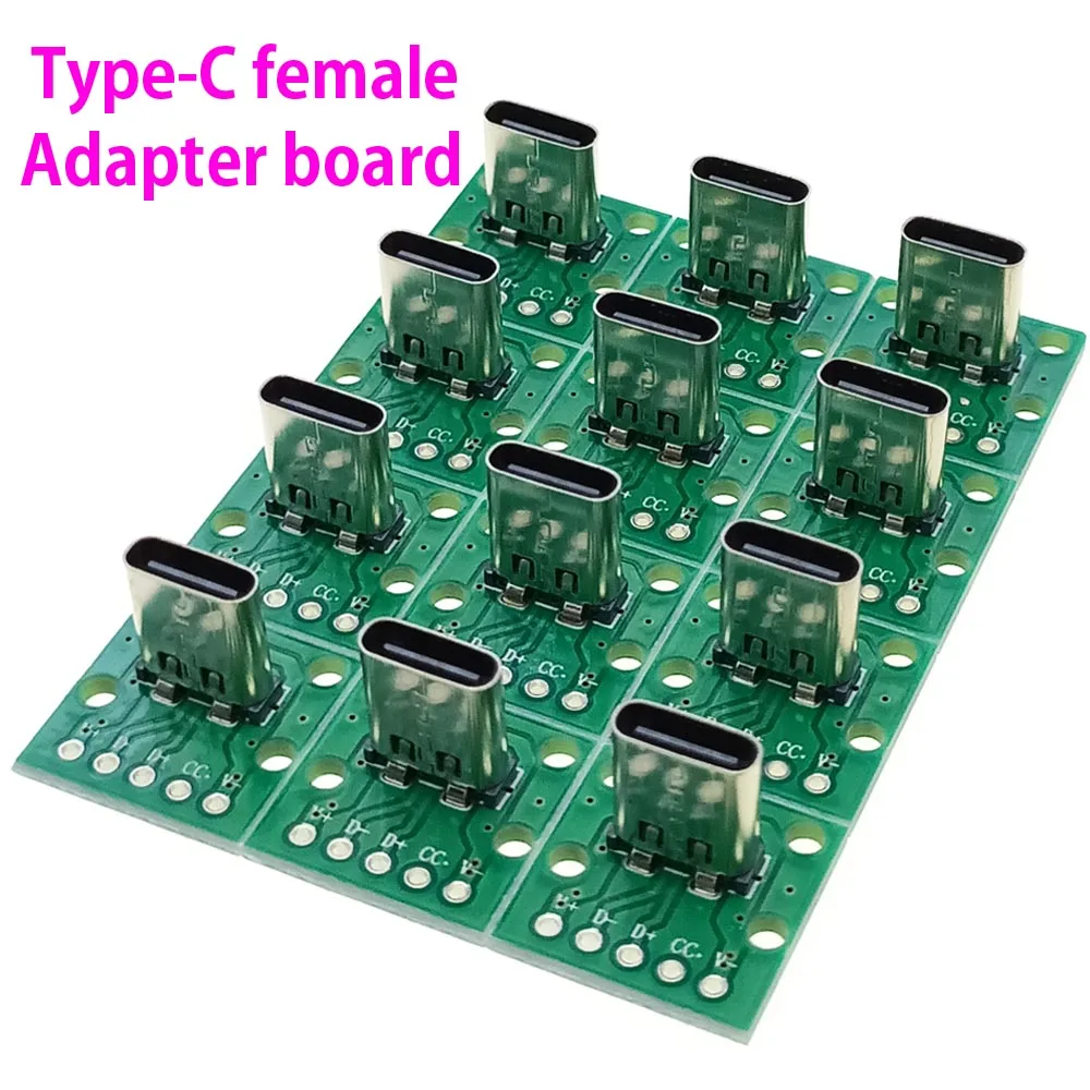 USB TYPE-C To DIP PCB Connector 4 5 6 Solder Joint Needle Free Pinboard Test Board Solder Female Dip Pin Header Adapter