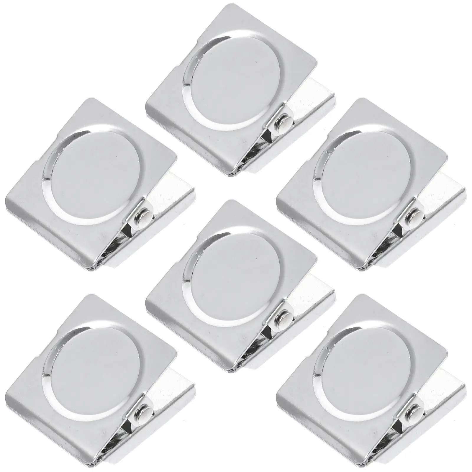 6 Pcs Clips For Calendars Memo Fridge Paper Clips Stainless Steel Heavy Duty Clip Refrigerator Tongs Whiteboard