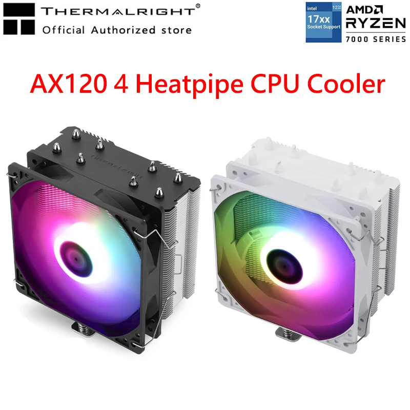 

Thermalright AX120 4 Heatpipe CPU Cooler With 4pin PWM 120mm CPU Cooling Fan Tower Radiator For LGA115X 1700 2011 AMD AM4 AM5