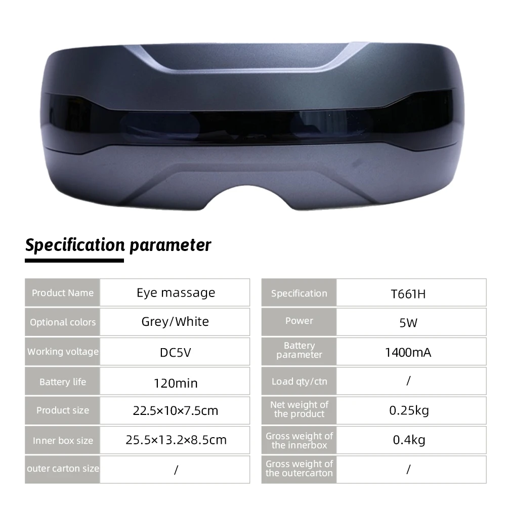 Massaggiatore per occhi 3D intelligente ricaricabile elettrico multifunzione in silicone con finestra di visualizzazione visiva per alleviare lo stress