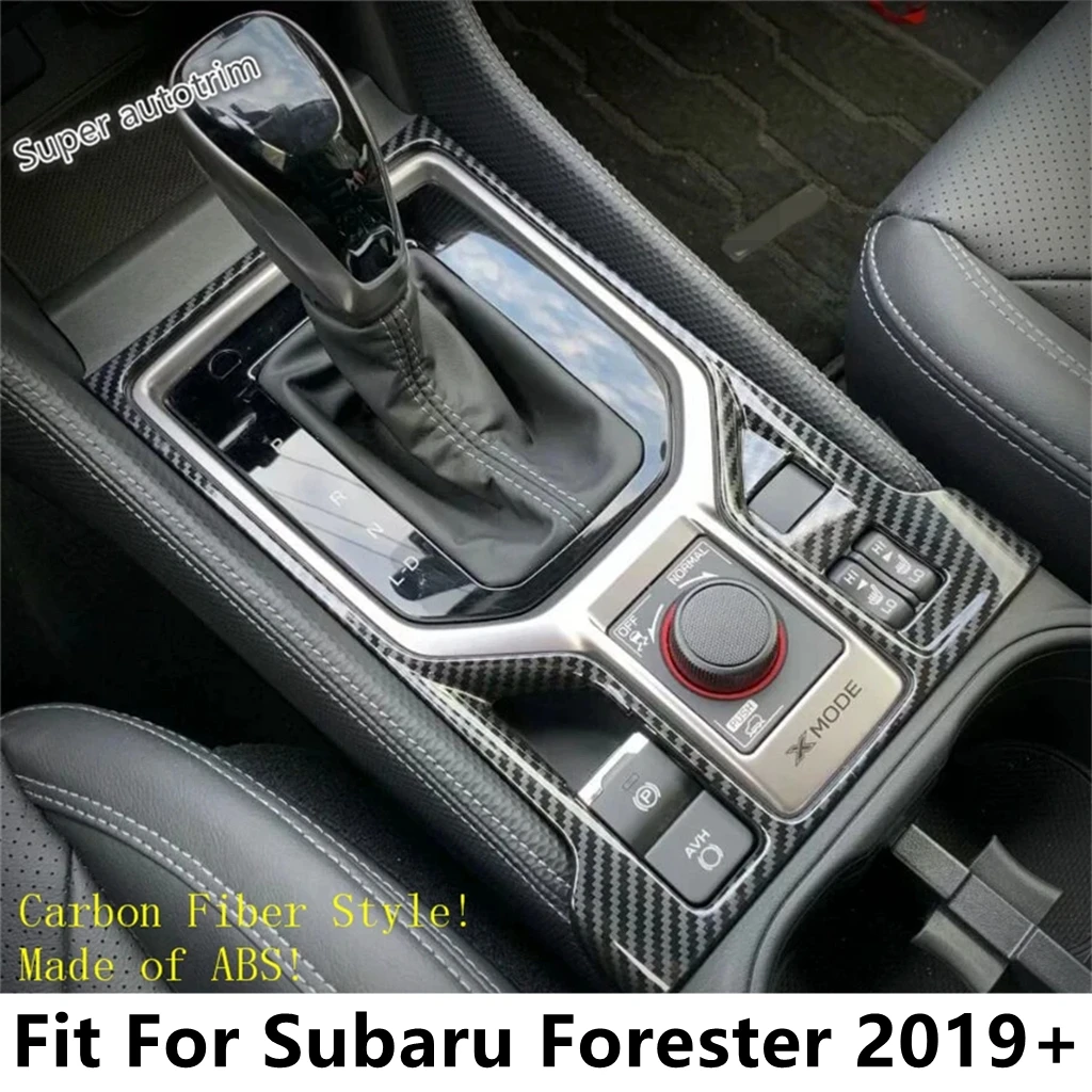 Central Control Transmission Shift Gear Panel Cover Trim For Subaru Forester 2019 - 2023 Matte Carbon Fiber Accessories Interior