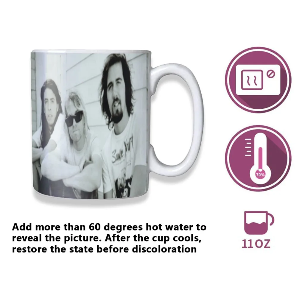 Kurt Donald Cobain House Free shipping Mug Changing Color Ceramic Coffee Mugs Magic Tea Cup Best Gift For Your Friends