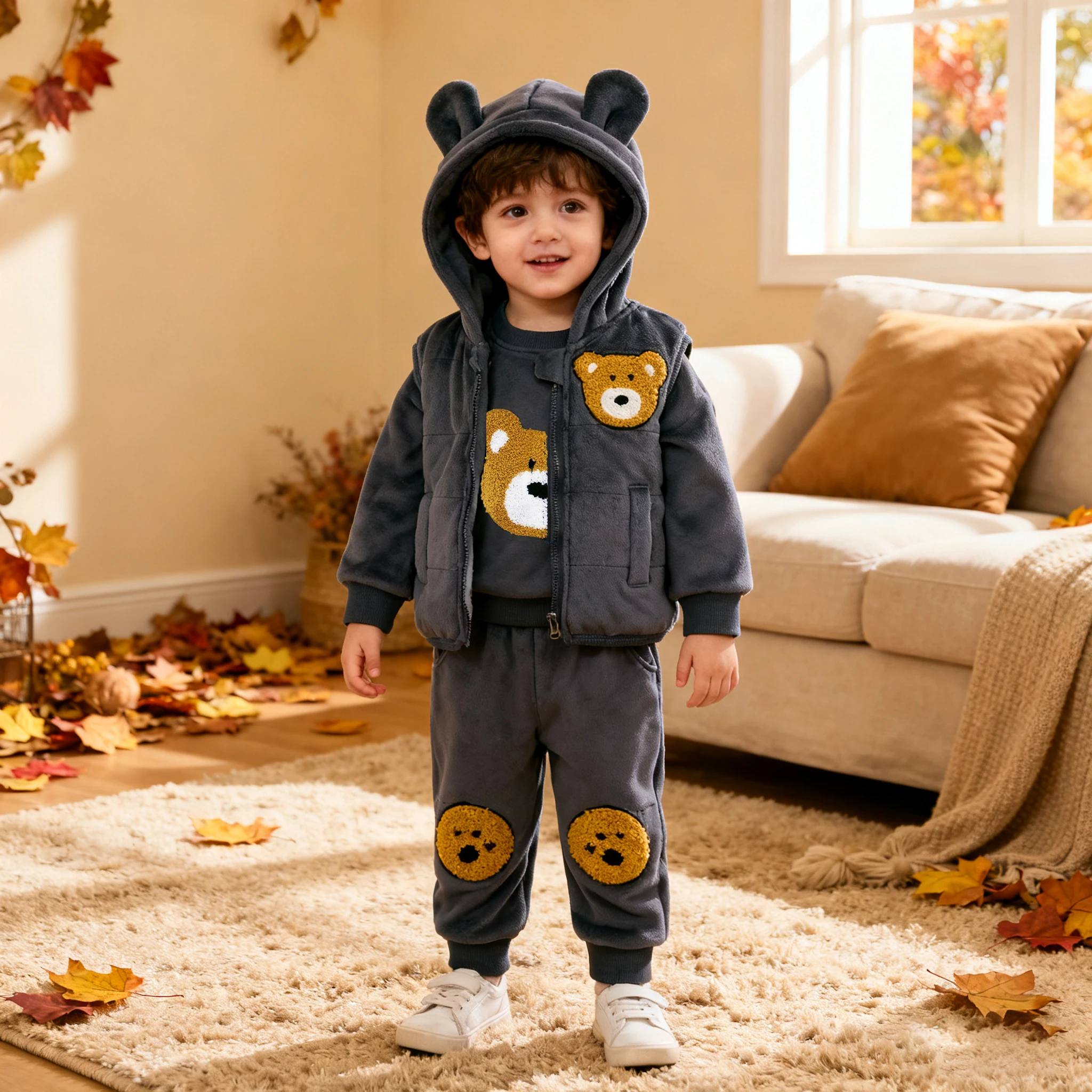 

Autumn Winter 3pcs kids sets baby newborn items Children's top and bottom clothes set for 1 2 3 4 year old boy girls outfit set