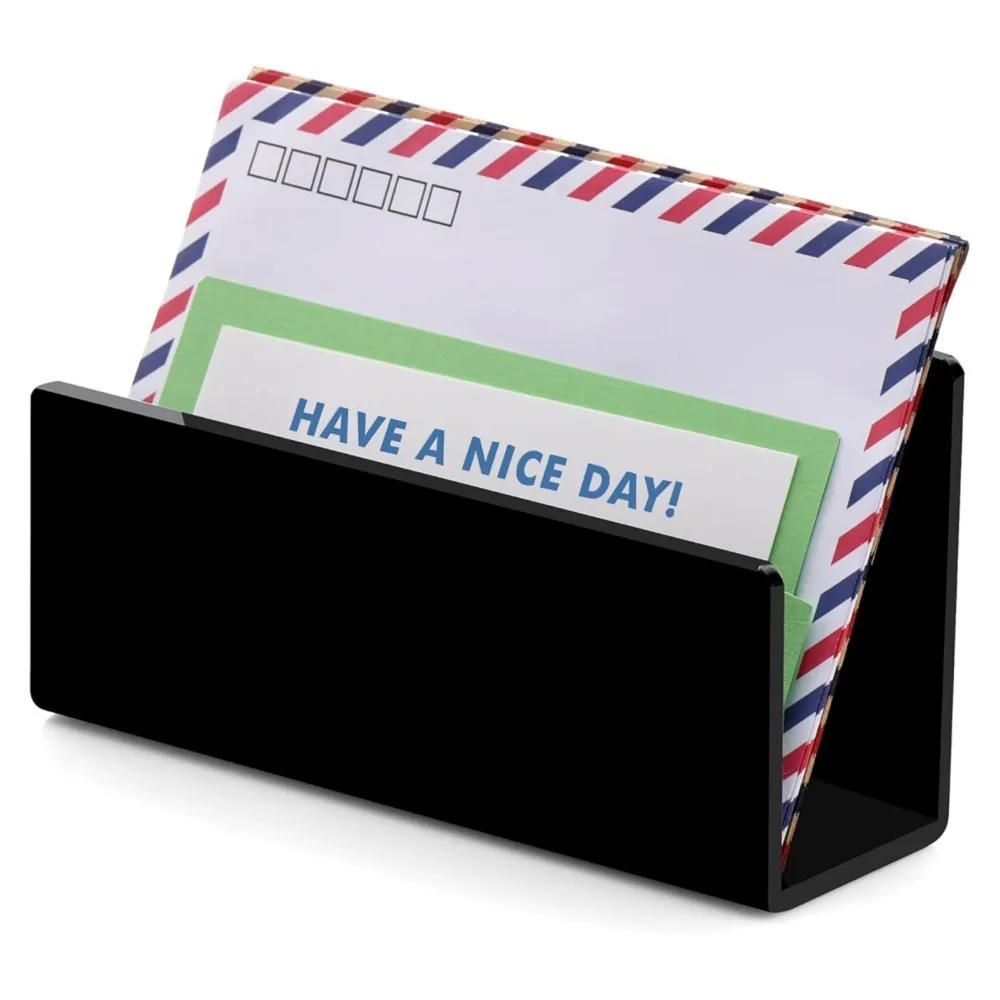 Portable Different Colors Acrylic Mail Holder Acrylic 17.5 X 5.5 X 10cm Letter Organizer Stand Acrylic File Organizer for Home