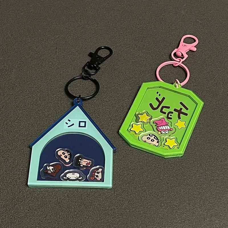 Anime Cartoon Shin-chan Miku Dimple Acrylic Keychain Student Backpack Pendant Keying Key Accessories Decoration Birthday Gift