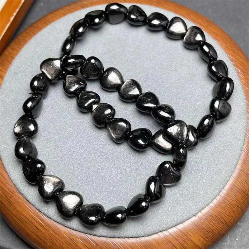 10MM Natural Hypersthene Heart Bracelet Color Beads Fashion Fresh Jewelry Men And Women Single Circle Gift 1PCS