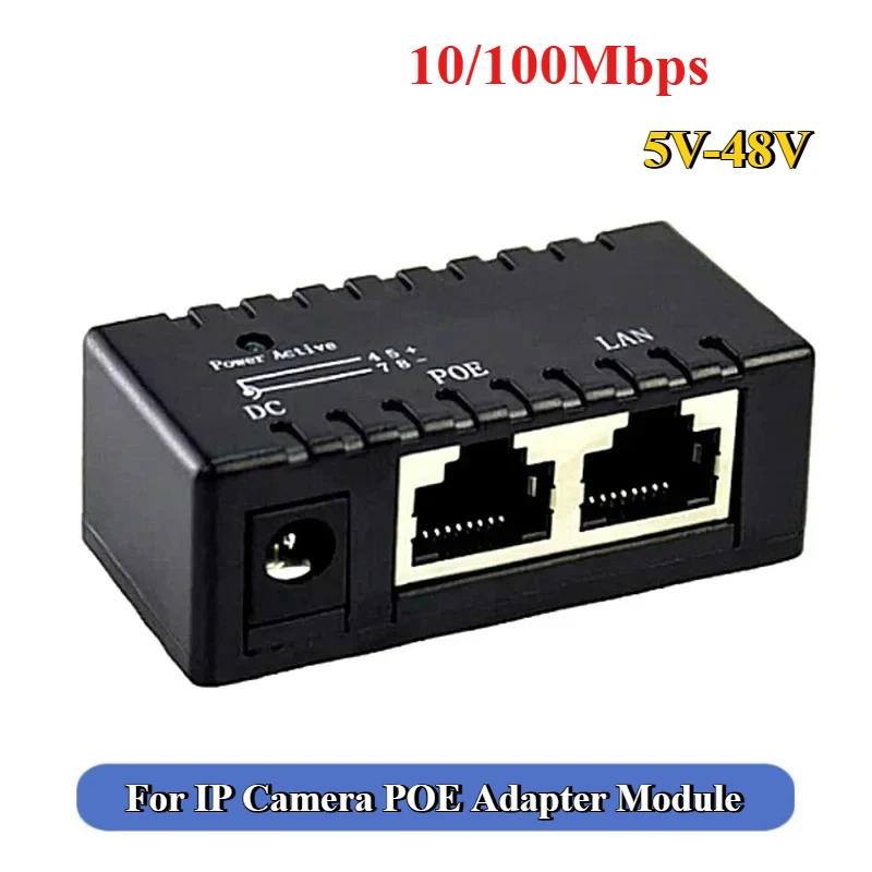 10/100 Mbps 5V-48V 2A POE Injector Power Splitter untuk Kamera IP POE Adaptor Modul Aksesoris