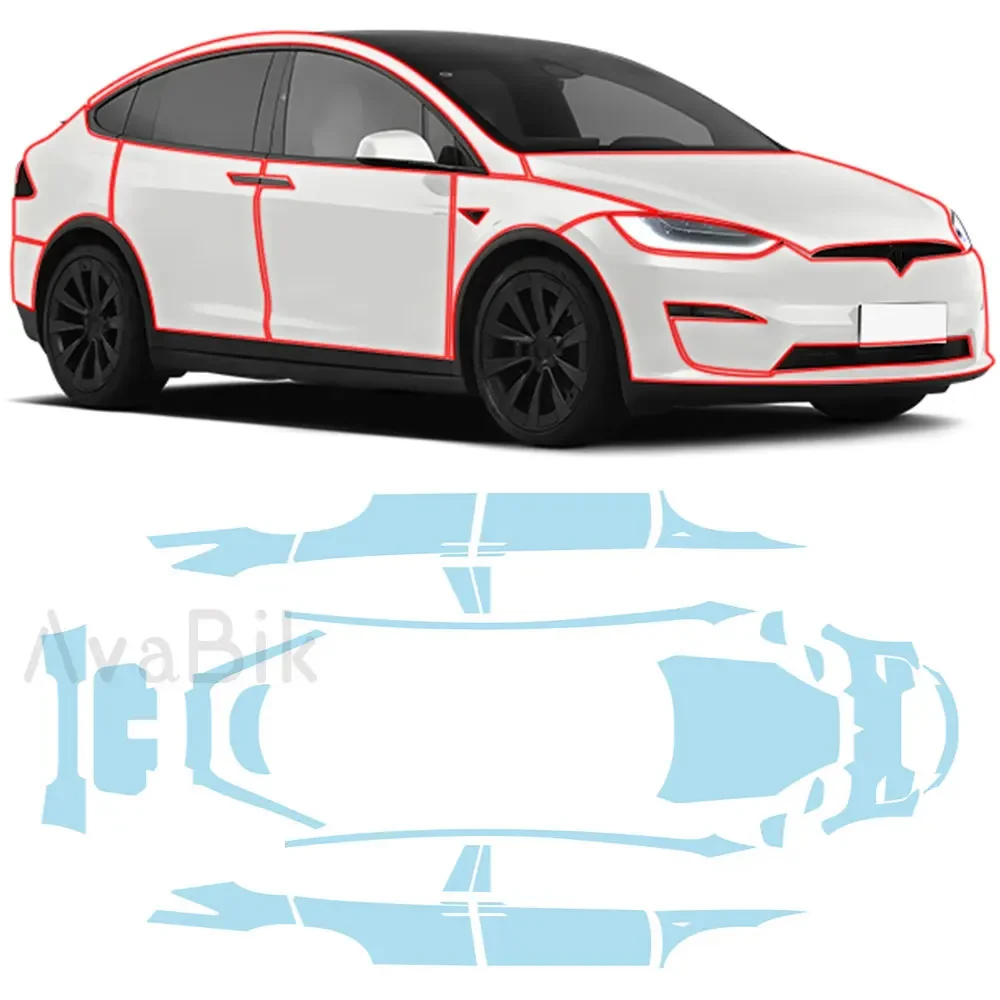 

Pre Cut Car Paint Transparent TPU Protection Film for Model X 2022 2023 Anti-scratch Clear Bra Decal Kit PPF Sticker Accessories