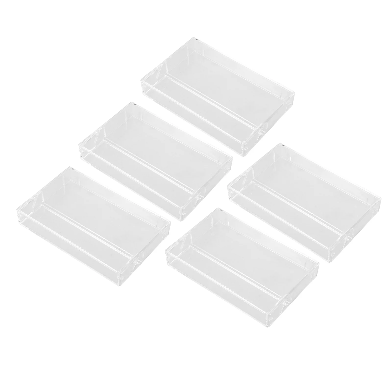 

5 Pcs Tape Storage Box Audio Cassette Display Case Protection Holder Cases Boxes