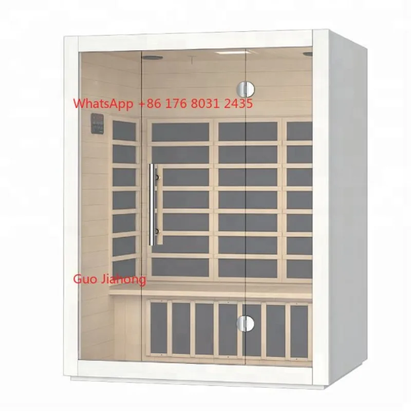 

Saunaking Sauna SPA Room Dry Hemlock Panel Heater Sauna Room Exterior Melamine Board 3 Person Sauna