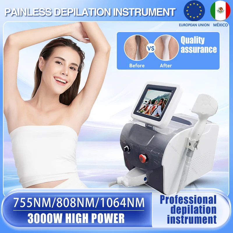 Triple Wavelength 808 Nm Skin Rejuvenation Ice Platinum Depilacion 3 Waves 755 1064 808nm Diode Laser Hair Removal Machine