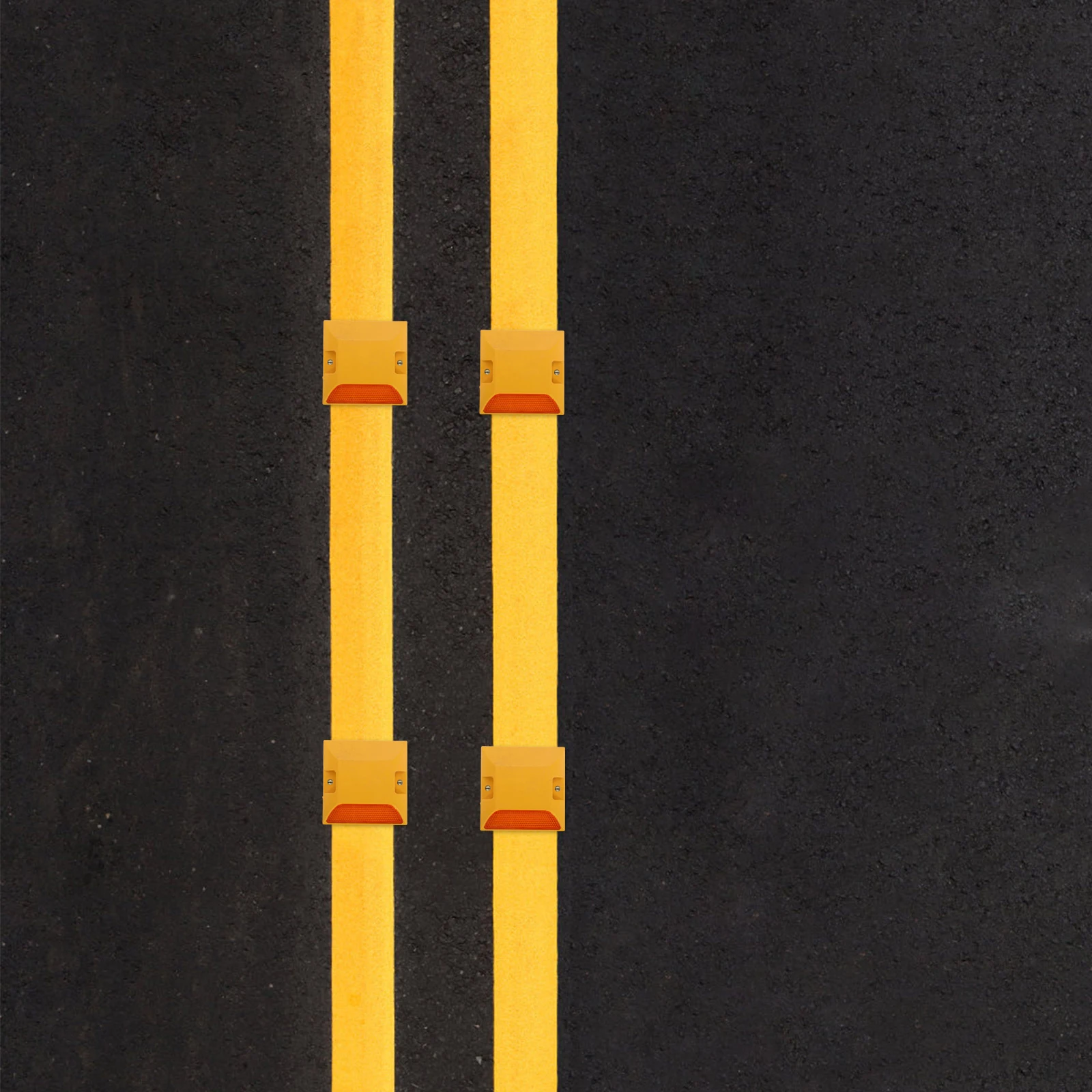 

2Pcs Road Studs Markers Reflective Plastic Speed Buffer Blocks for Nighttime Driving Safety Street Reflectors Traffic Management
