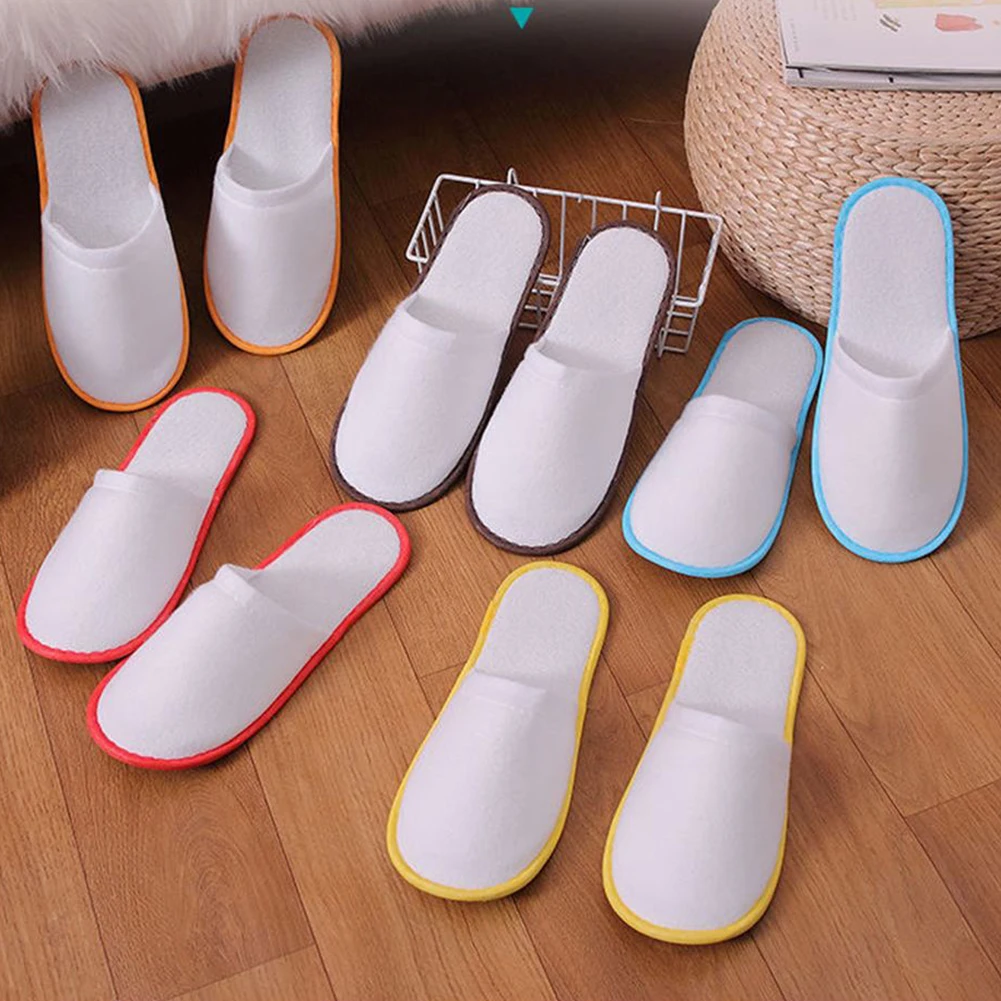 10Pairs Disposable Slippers Travel Slipper Party Home Guest Unisex Closed Toe Anti-slip Slipper Household Merchandises