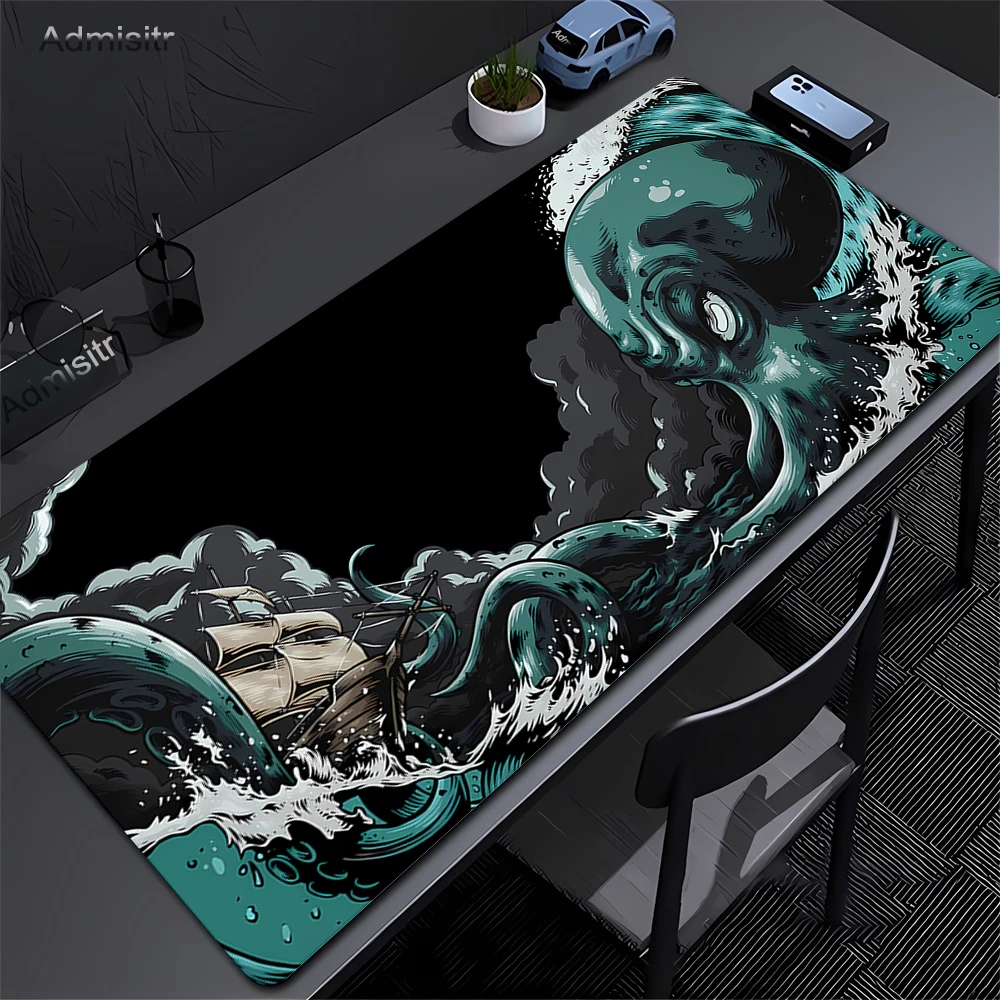 

Игровой коврик для мыши с HD-печатью: Японский монстр-дракон, Призрачное лицо. Нескользящий коврик для мыши, аксессуар для игрового офиса, компьютерный коврик для стола.