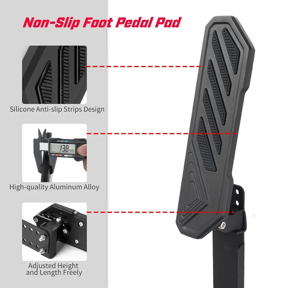 Dead Pedal Driver Foot Rest Left Side Kick Panel For 2018-2022 Jeep Wrangler JL JLU 4XE For Gladiator JT Anti-Slip Black