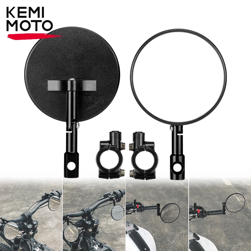 

Universal Motorcycle Rearview Mirror 360° Round Adjustable Emark Motorcycle Side Mirrors Bar End Mirror Bicycle ATV Accessories