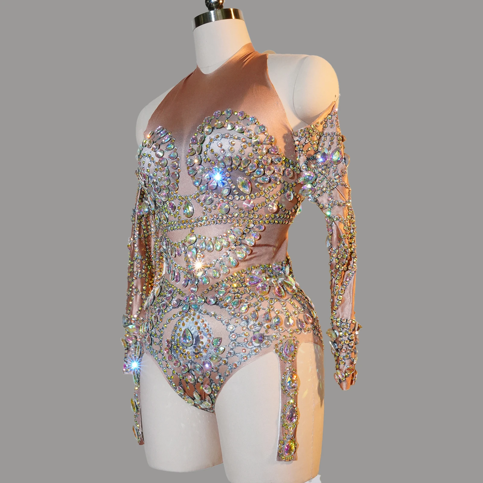 

Nightclub Bar Dancer Performance Stage Outfit Evening Party Celebrate Sparkly Crystal Diamonds Sexy Bodysuit drag queen