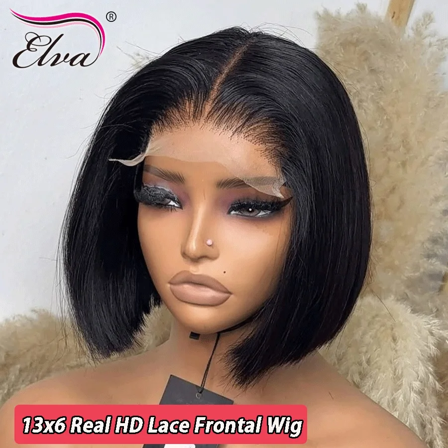

Real Hd Lace Frontal Wigs 13x6 Straight Human Hair Bob Wigs for Women Scalp Top Wig Thin Hd Invisible Transparent Lace Short Wig