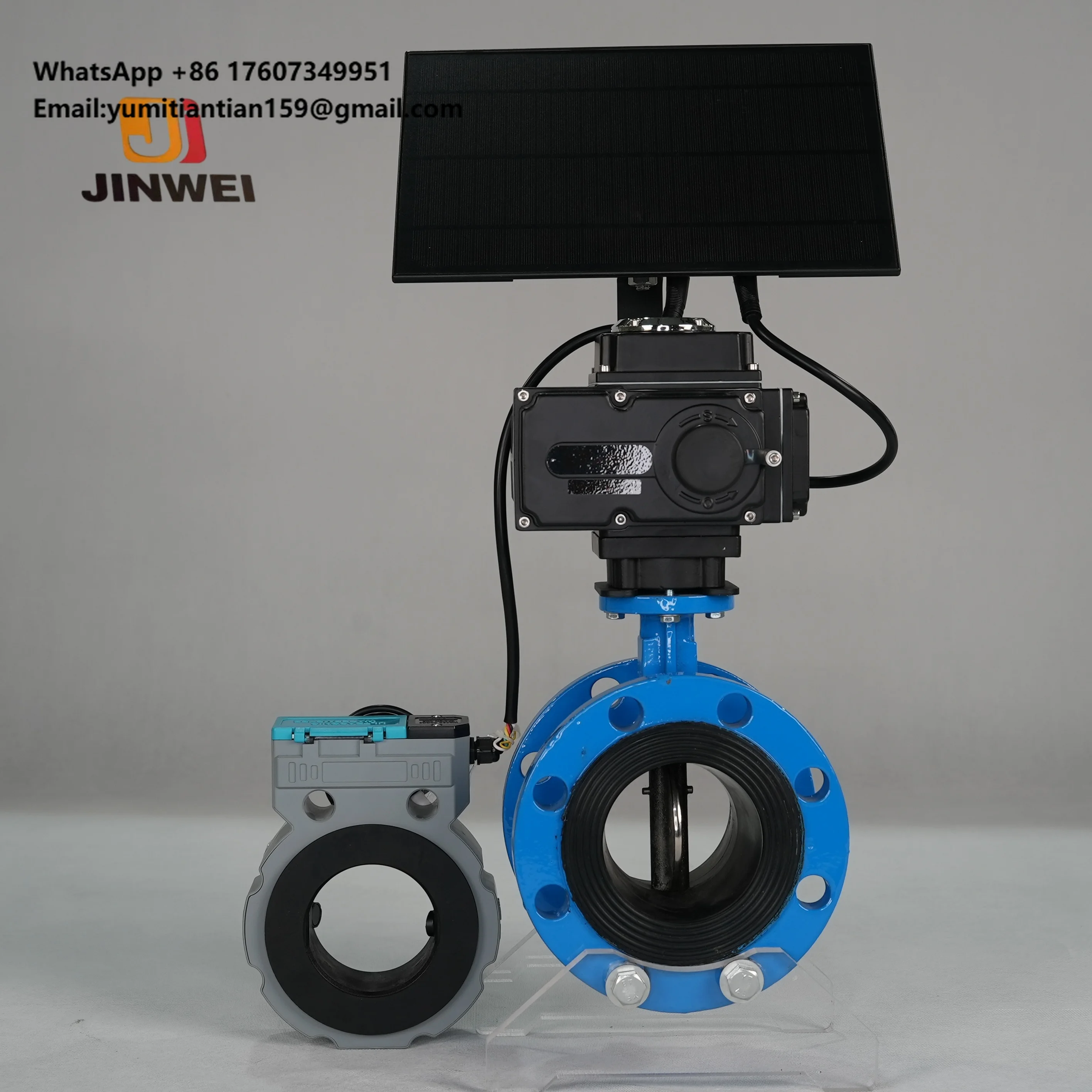 Solar-powered Electric Valve Wifi Intelligent Wireless Control Agricultural Irrigation butterfly Valve with Flow Speed Monitr