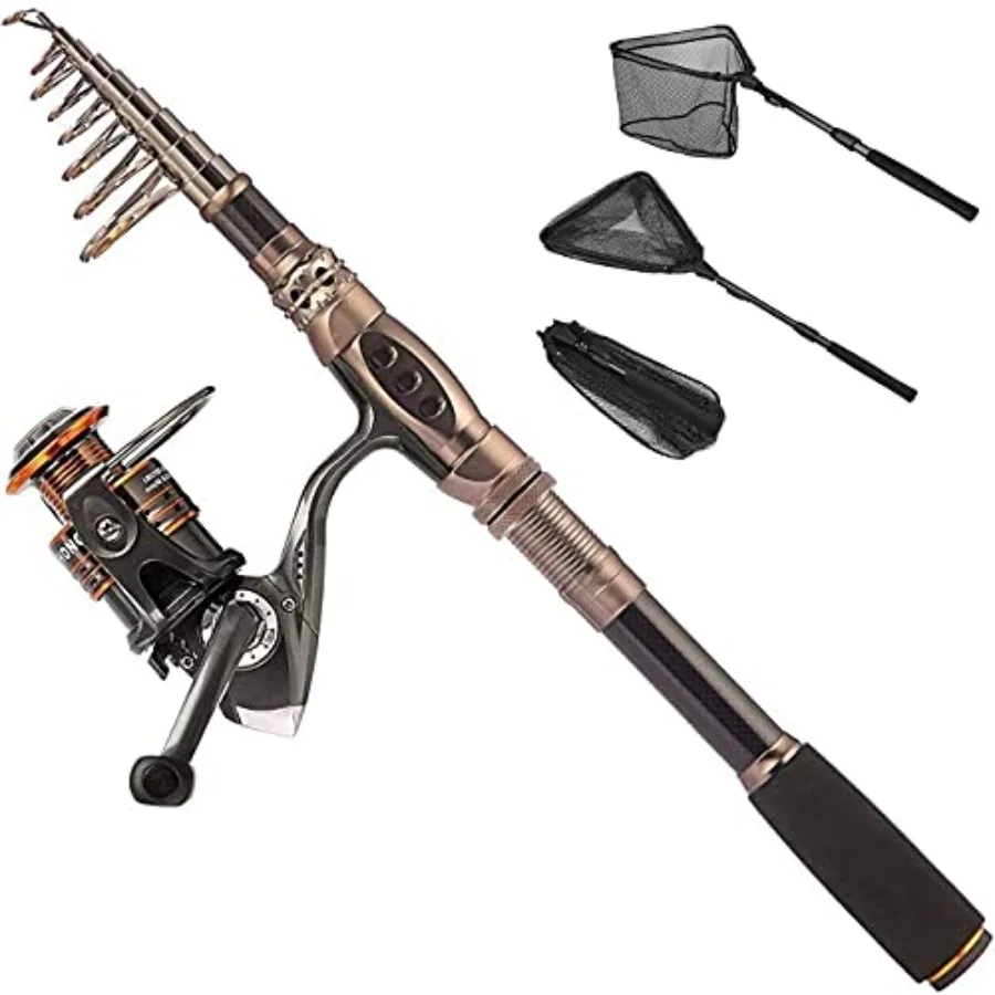 

Fishing Rod and Reel Combos Fishing Net Fish Landing Net Saltwater Freshwater Resistant Fishing Gear