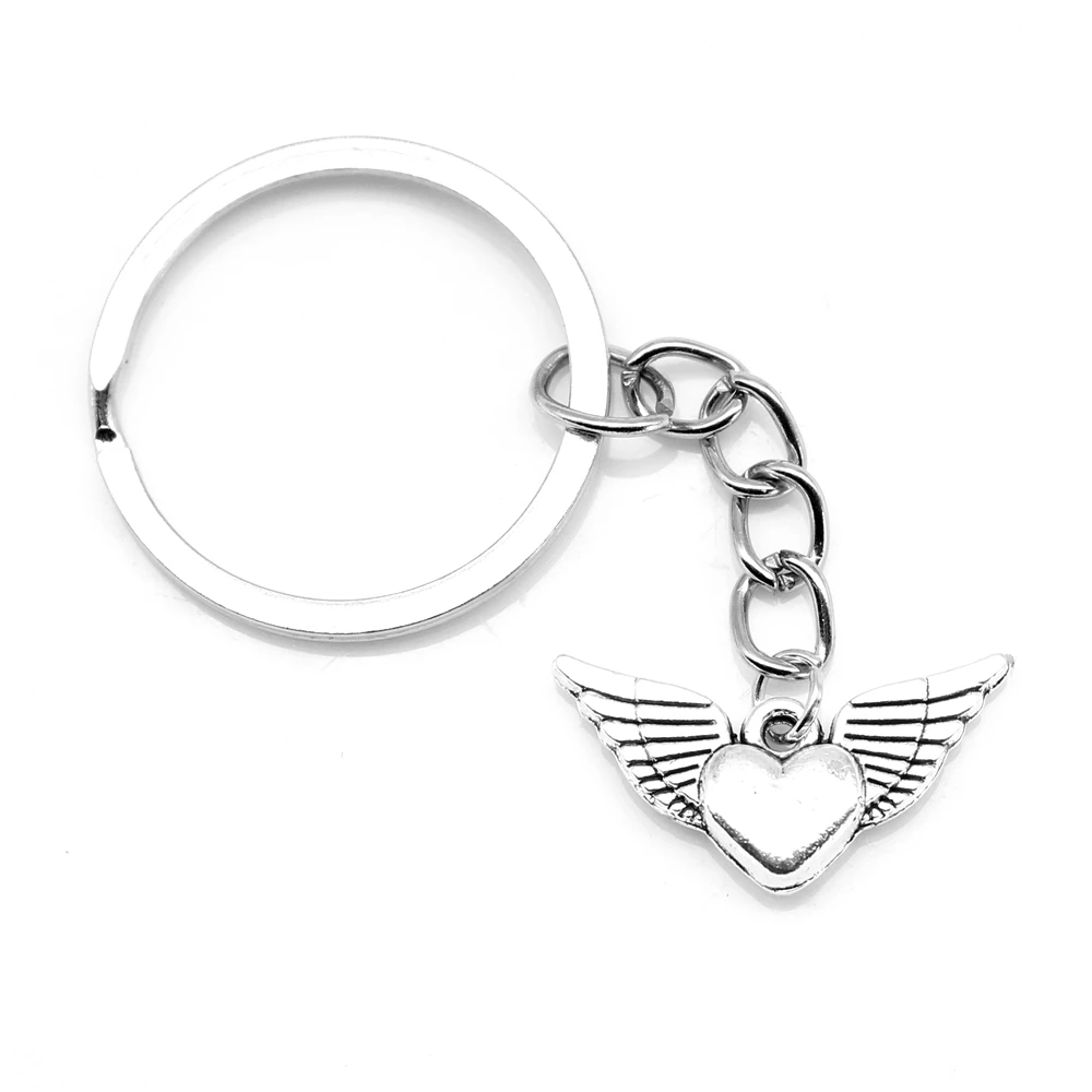 1 Piece 14x25mm Love Heart Wings Key Chain Chain Small Gifts